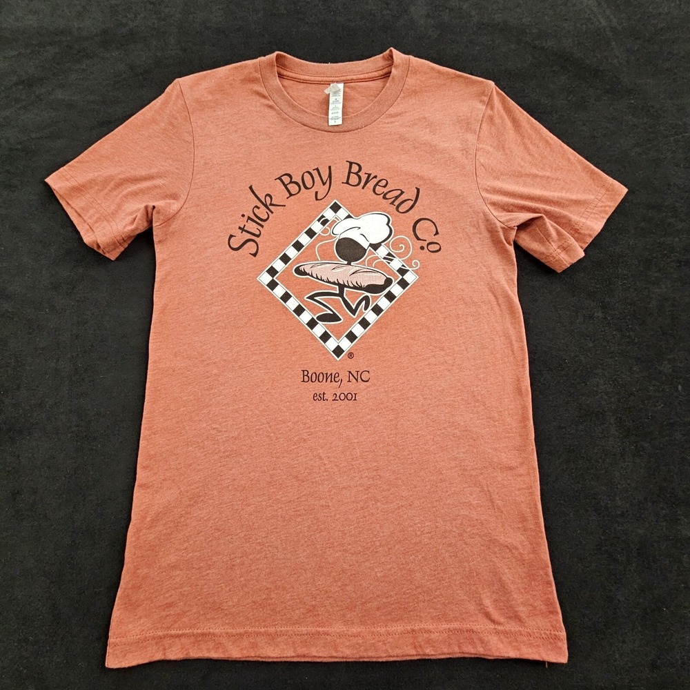 Stick‎ Boy Bread Co. Boone NC Brown Short Sleeve Cotton Blend T-Shirt Men's S